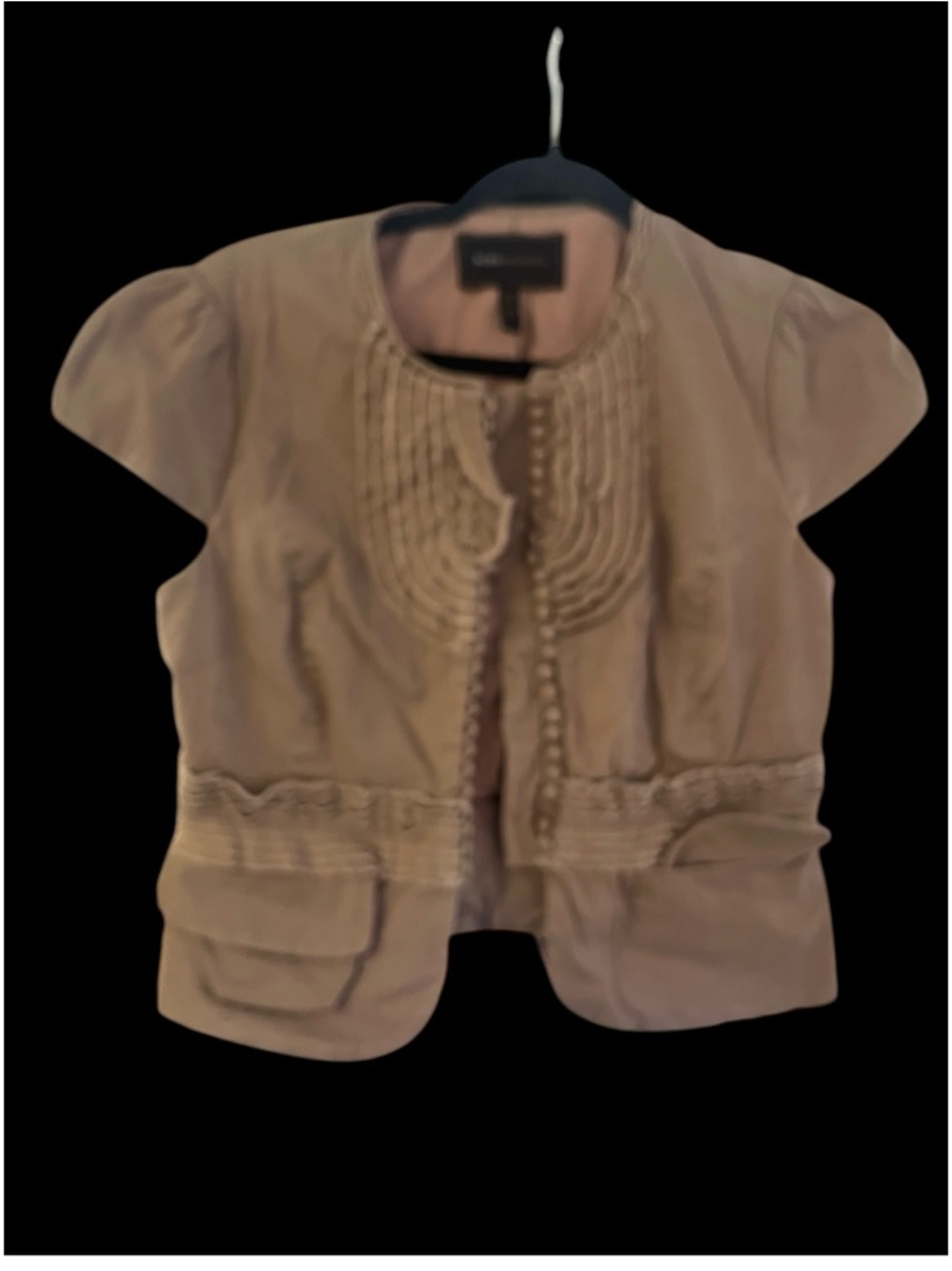 BCBGeneration Taupe Cropped Short-Sleeve Jacket